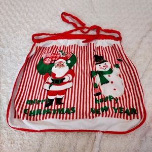 Old fashioned Retro Christmas and New Year kitchen apron Grandmacore